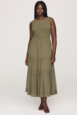 plus size olive green dress Unique Vintage Long Sleeve Devon Swing this dress is perfect from day to night Plus-Size Green Dresses | Anthropologie