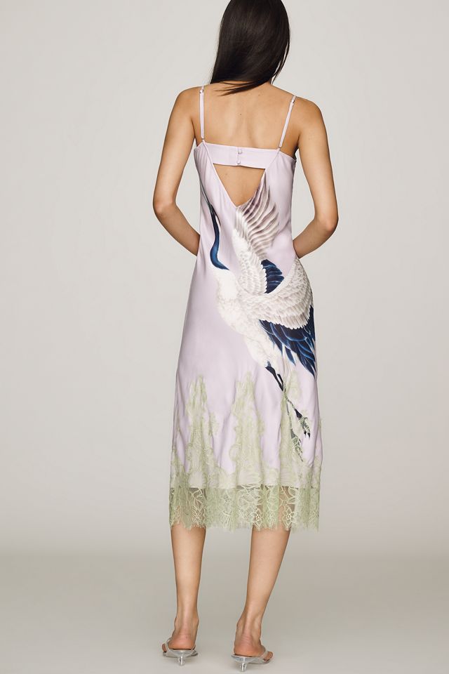 Maeve Cowl-Neck Lace Trim Sleeveless Midi Dress #2