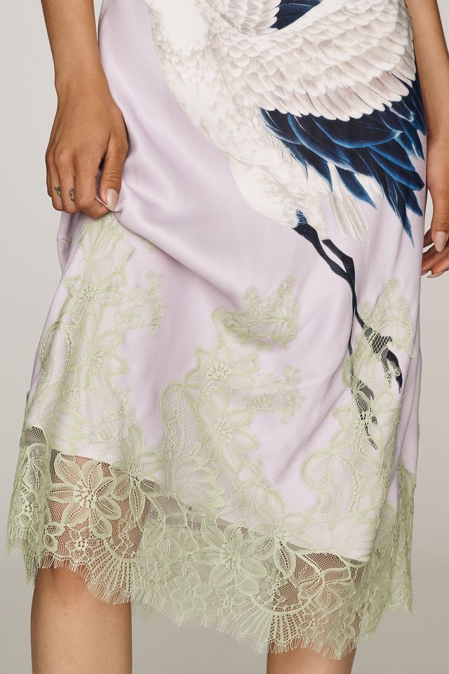 Maeve Cowl-Neck Lace Trim Sleeveless Midi Dress #3