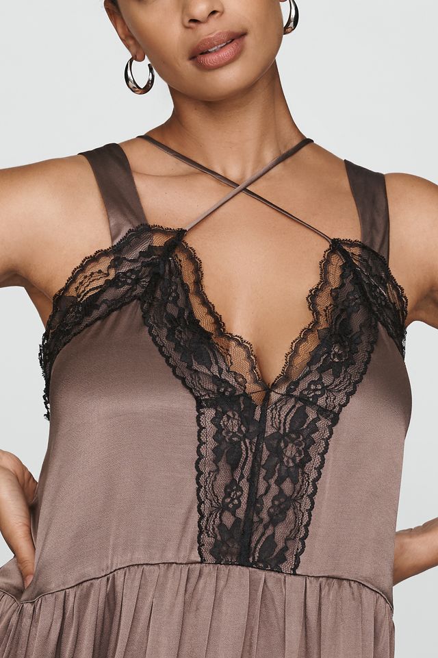 By Anthropologie Lace-Trim Mini Slip Dress #5
