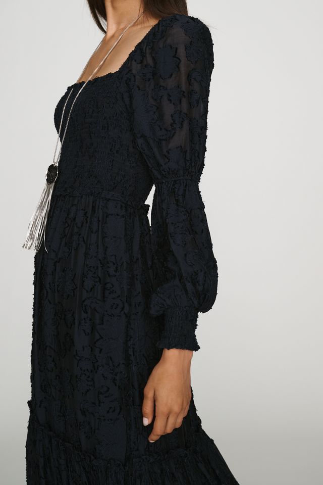 By Anthropologie Tiered Puff-Sleeve Midi Dress #1