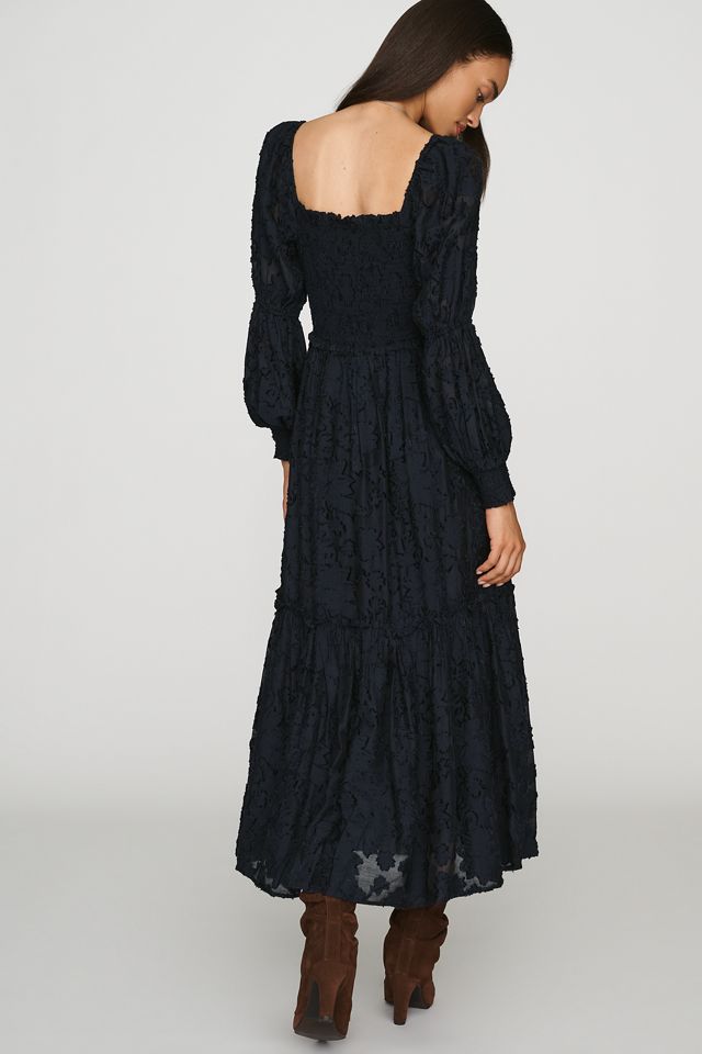 By Anthropologie Tiered Puff-Sleeve Midi Dress #2