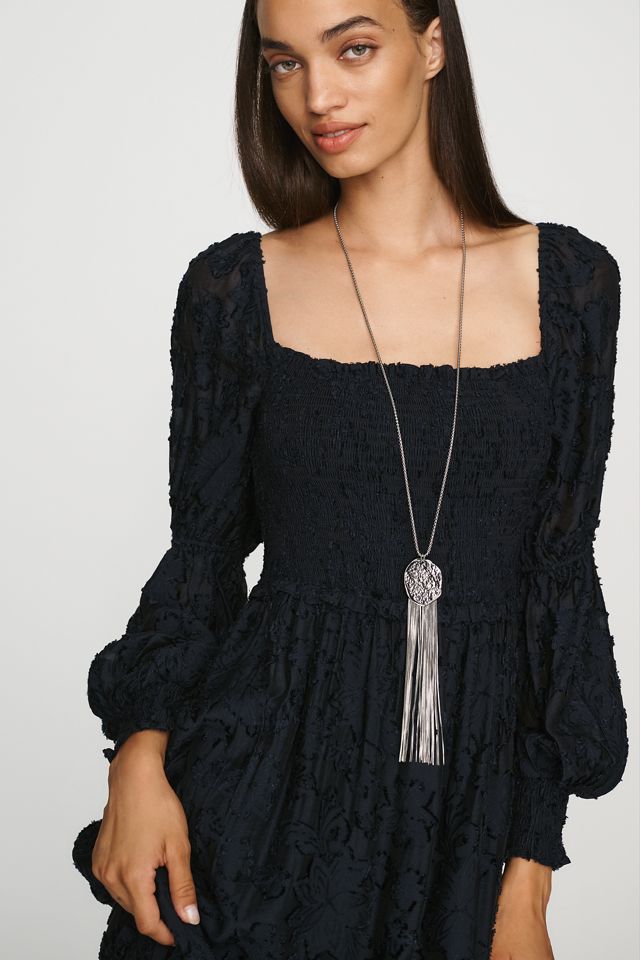 By Anthropologie Tiered Puff-Sleeve Midi Dress #3