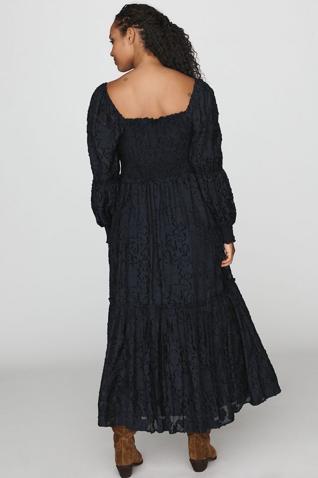 By Anthropologie Tiered Puff-Sleeve Midi Dress #6