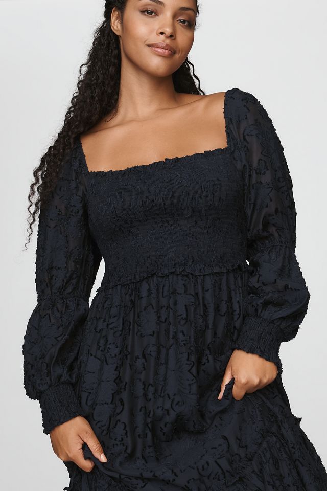 By Anthropologie Tiered Puff-Sleeve Midi Dress #7