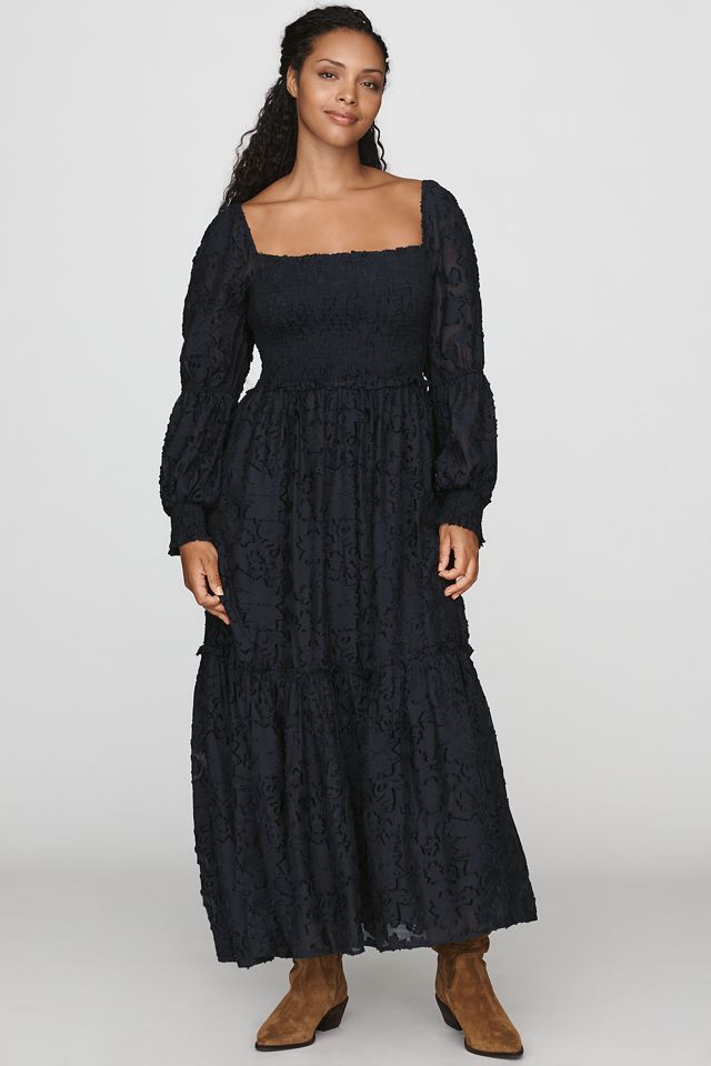 By Anthropologie Tiered Puff-Sleeve Midi Dress #4