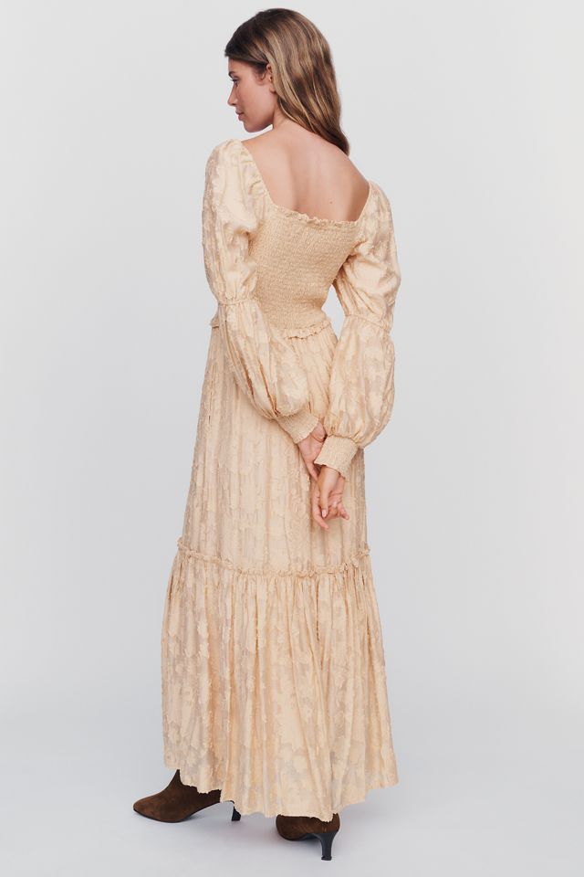 By Anthropologie Tiered Puff-Sleeve Midi Dress #3