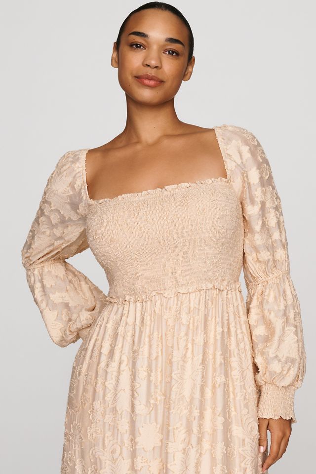 By Anthropologie Tiered Puff-Sleeve Midi Dress #5