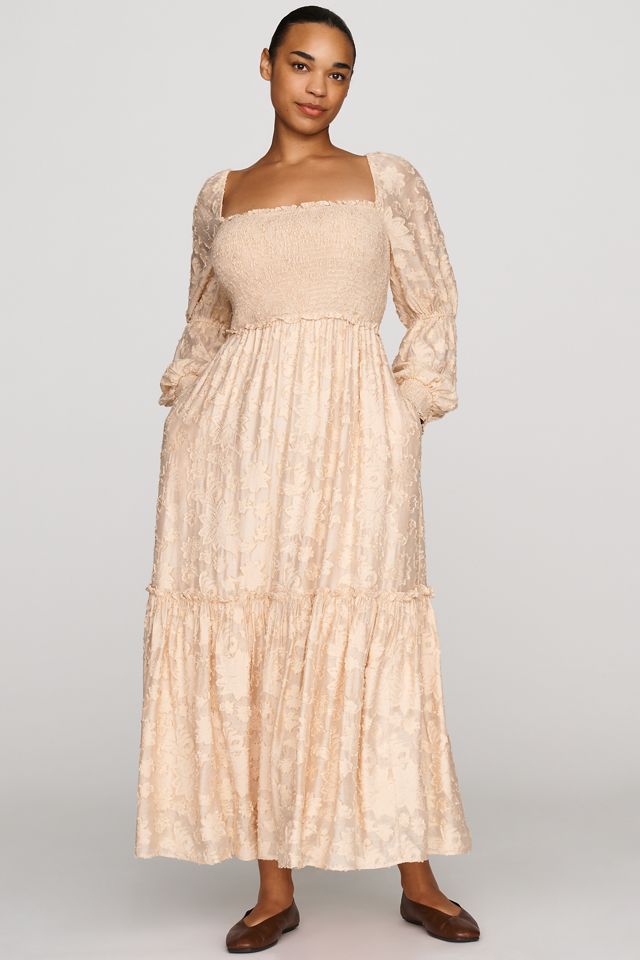 By Anthropologie Tiered Puff-Sleeve Midi Dress #4