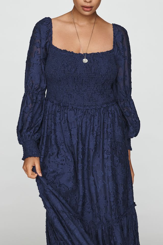 By Anthropologie Tiered Puff Sleeve Midi Dress #1
