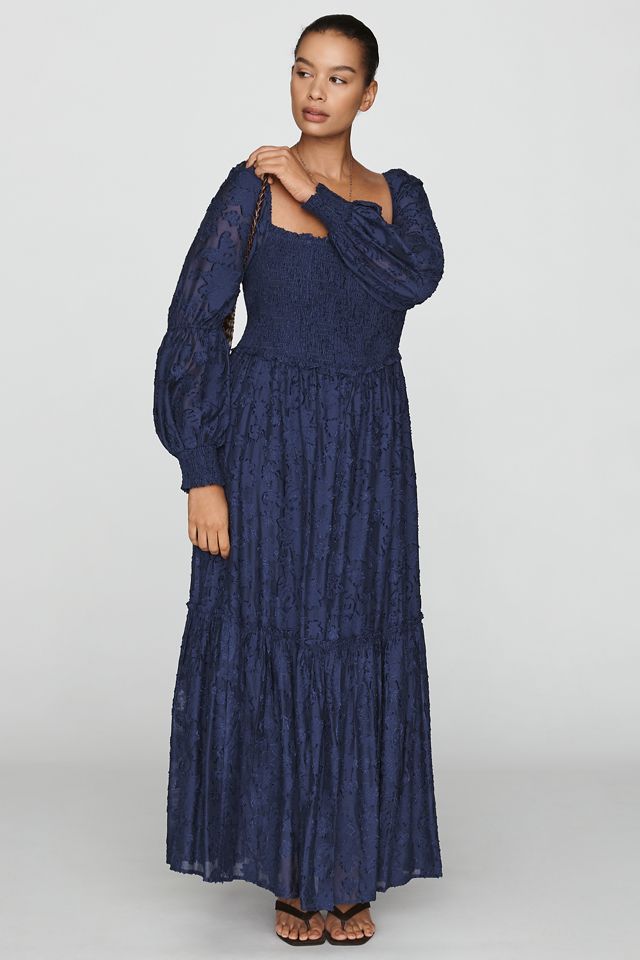By Anthropologie Tiered Puff Sleeve Midi Dress #3