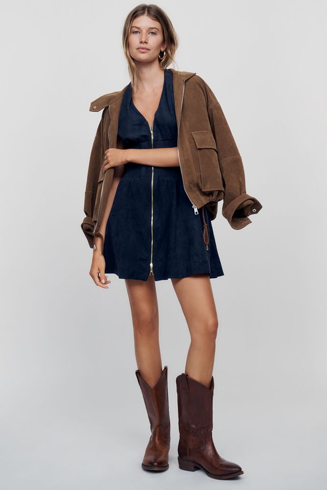 Maeve Tommie Faux Suede Mini Shirtdress #3