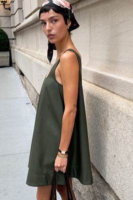 Maeve Keiko Faux-Leather Mini Dress