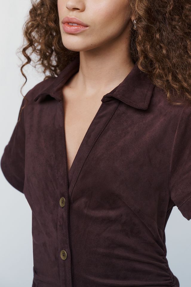 Pilcro Greer Faux Suede Midi Shirtdress #2