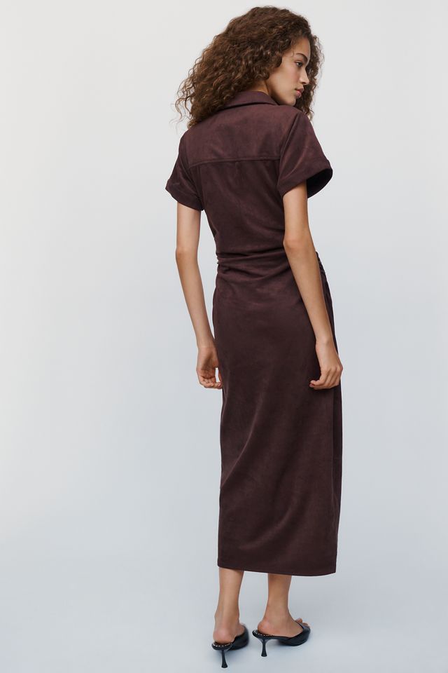 Pilcro Greer Faux Suede Midi Shirtdress #3