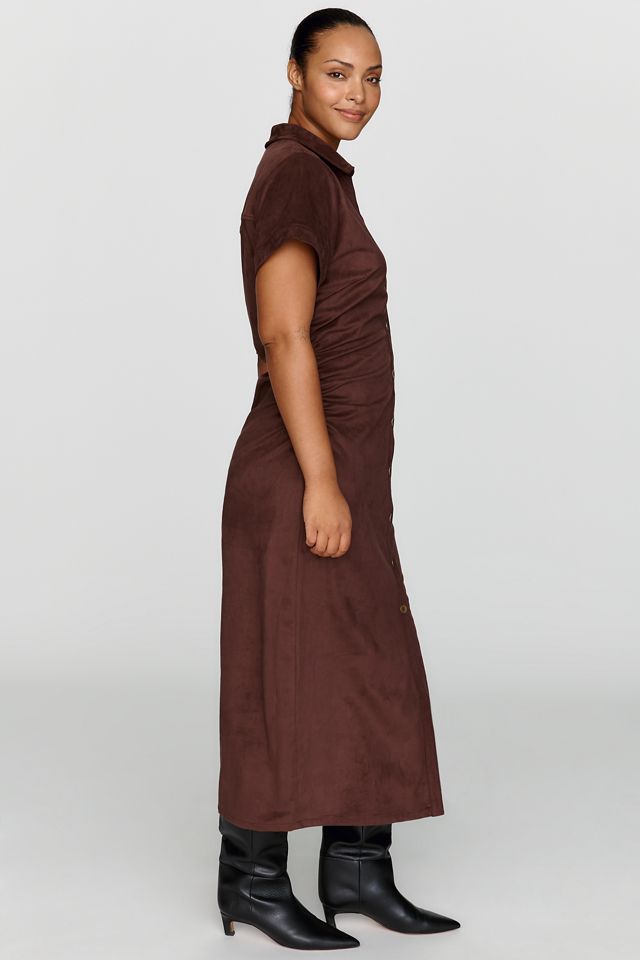 Pilcro Greer Faux Suede Midi Shirtdress #6