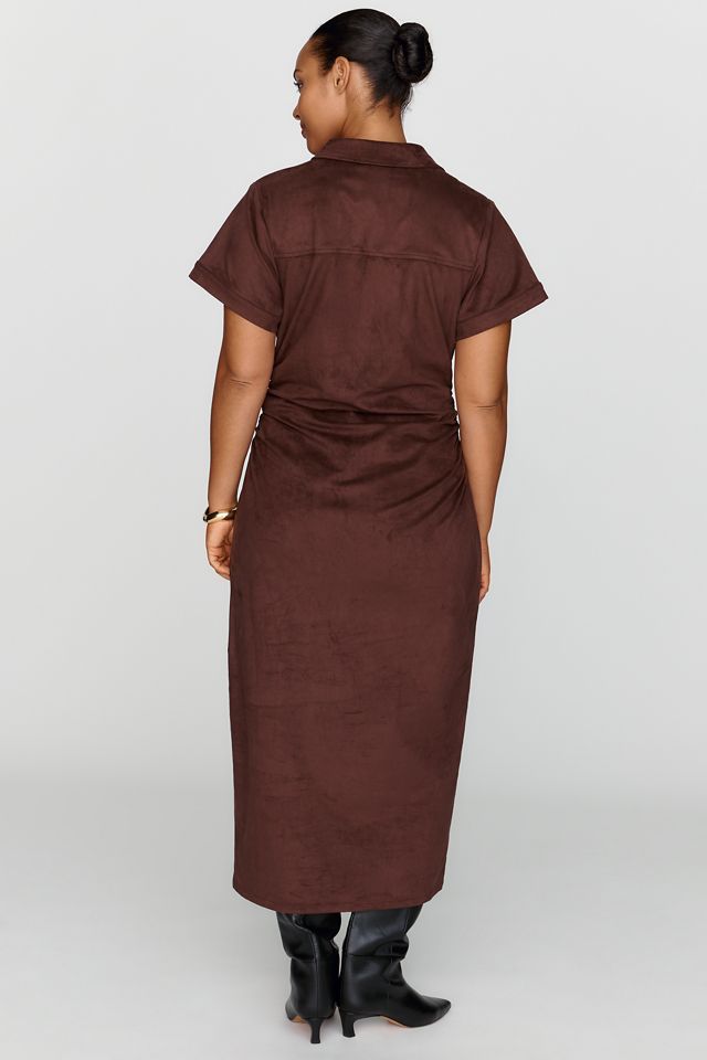 Pilcro Greer Faux Suede Midi Shirtdress #7