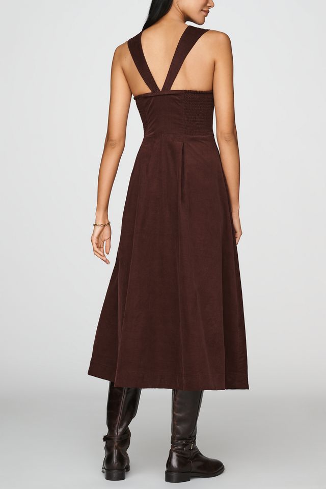 Vestido Midi de Pana 100% Algodón con Botones Frontales Maeve #1