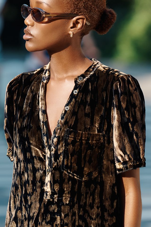Pilcro Aly Velvet Puff-Sleeve Mini Dress #3