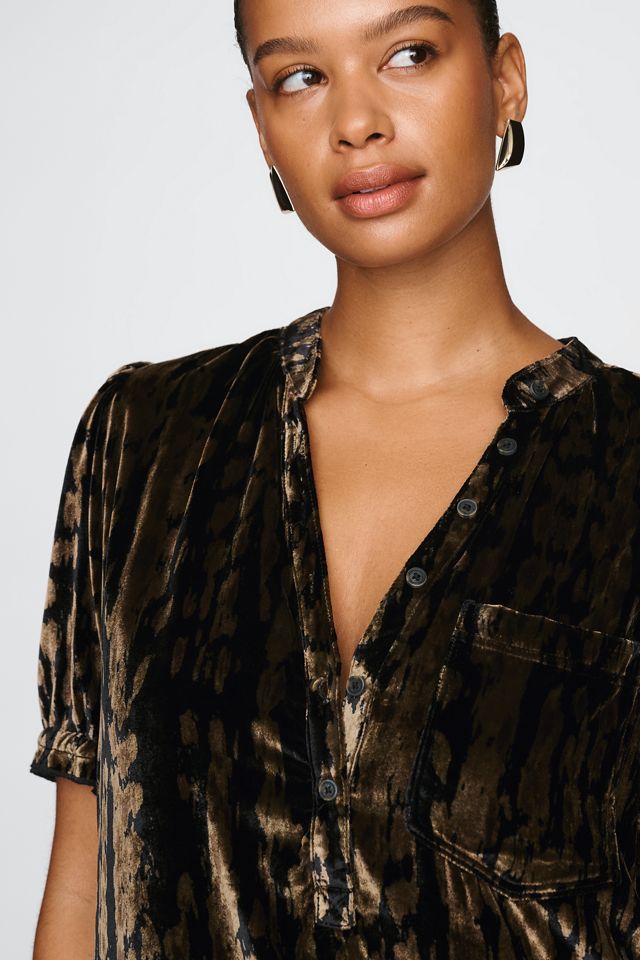 Pilcro Aly Plus Velvet Puff-Sleeve Mini Dress #6