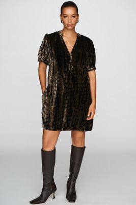 Pilcro Aly Velvet Puff-Sleeve Mini Dress