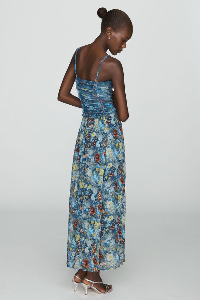 By Anthropologie Ruched Mesh Midi Dress #1