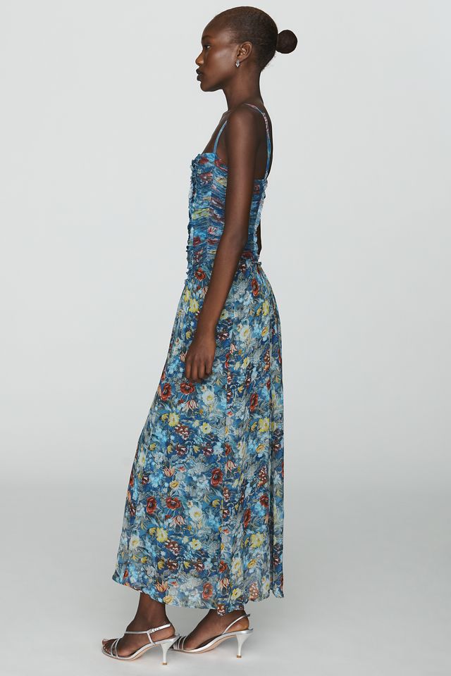 By Anthropologie Ruched Mesh Midi Dress #3