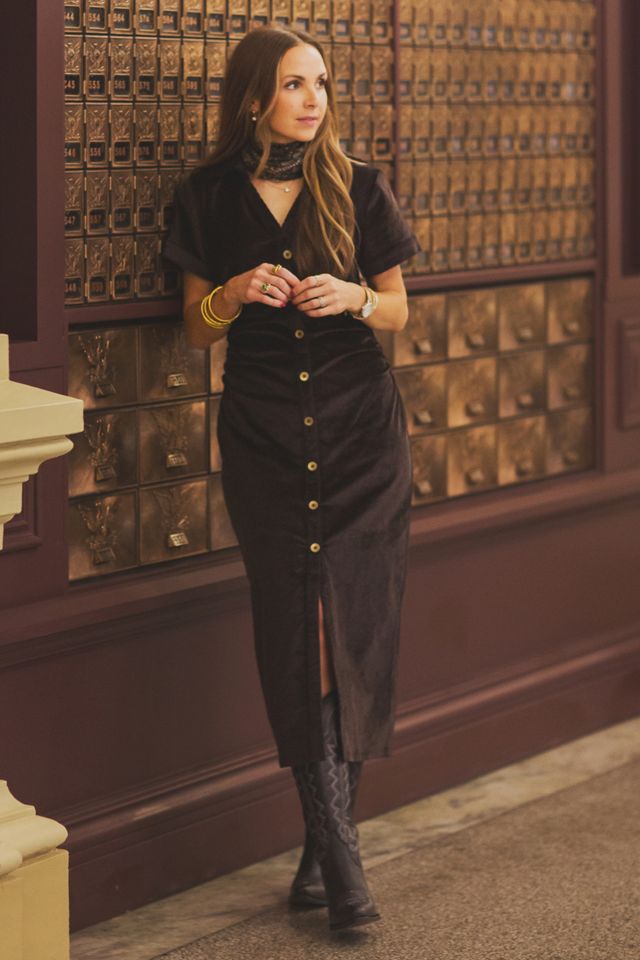 @merricksart x Pilcro Greer Corduroy Shirtdress #4