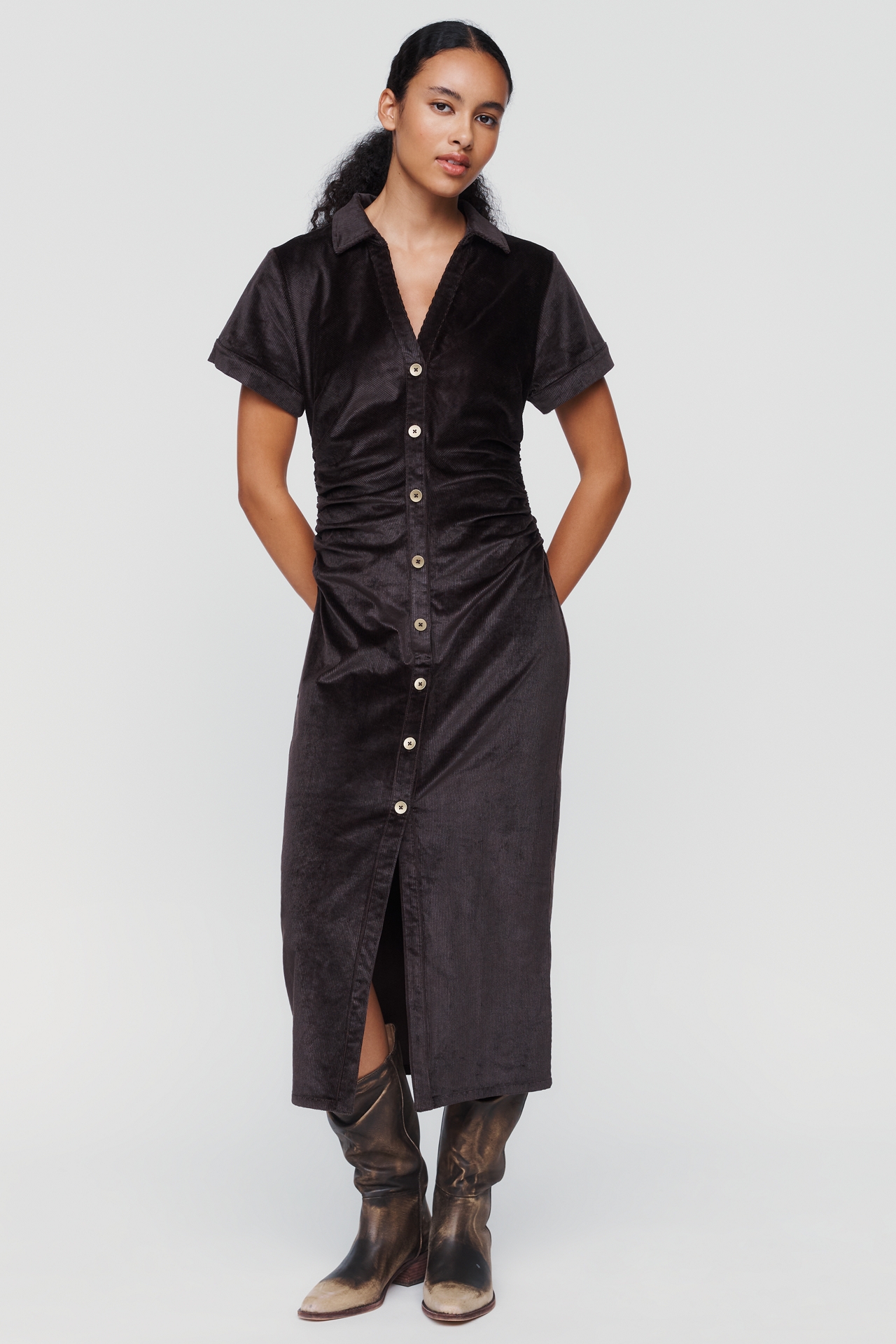 @merricksart x Pilcro Greer Corduroy Shirtdress