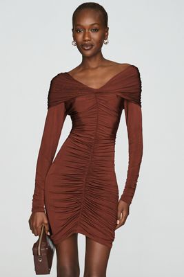 Maeve Ruched Mini Dress