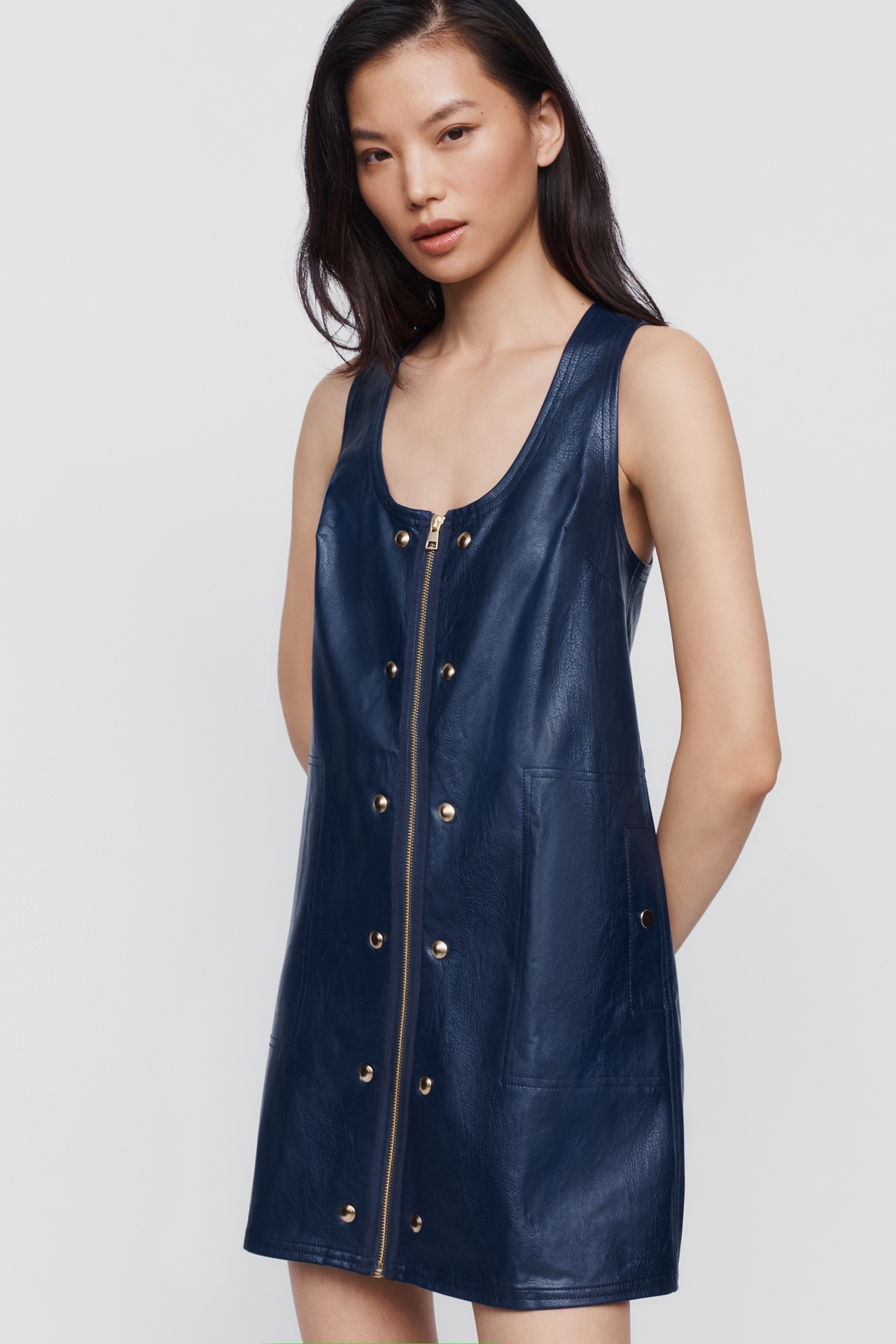 Pilcro Faux Leather Studded Mini Dress
