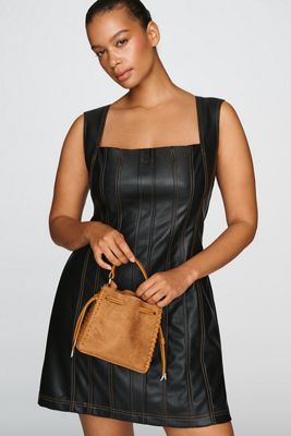 Pilcro Faux-Leather Mini Dress