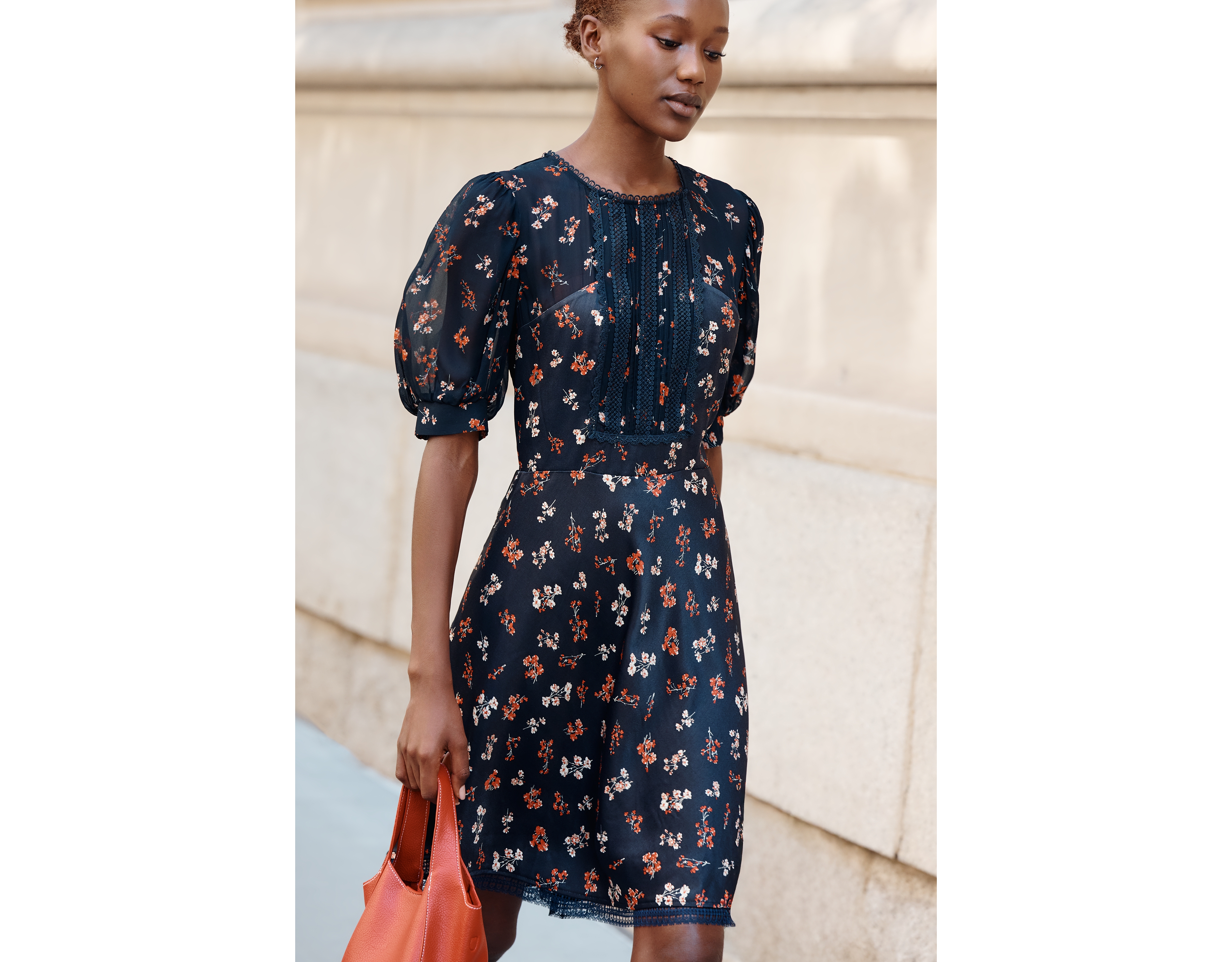By Anthropologie Puff-Sleeve Mini Dress