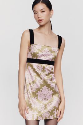 Maeve Satin Velvet Shift Dress