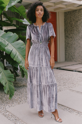 Somerset Crushed Velvet Maxi Dress by Anthropologie