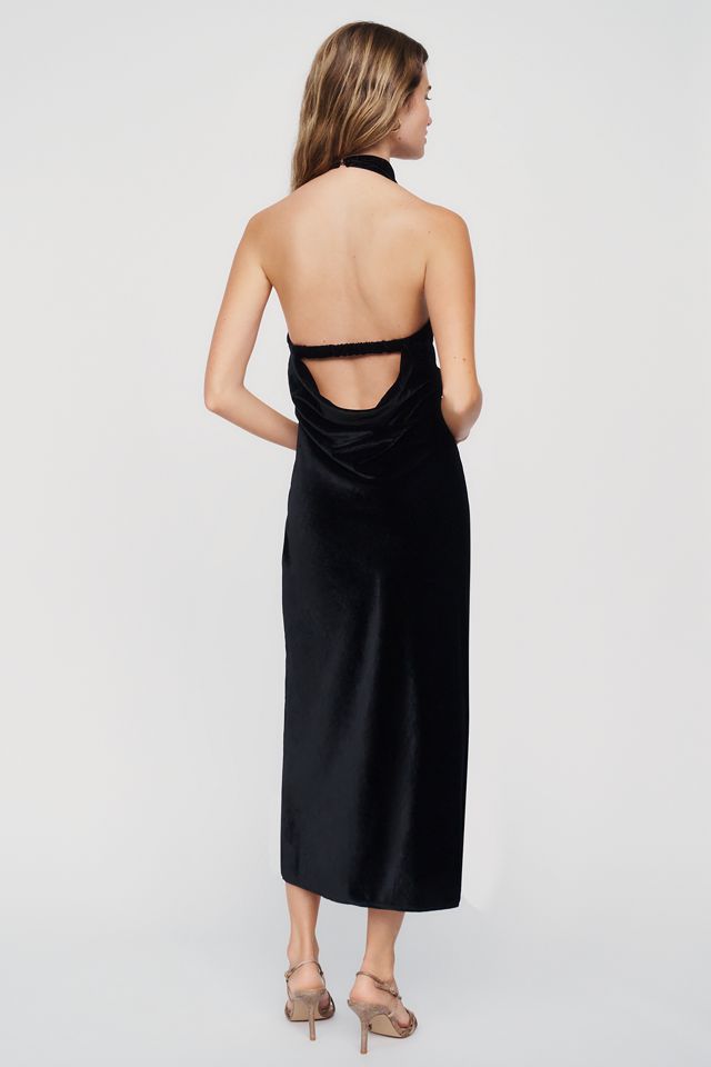 Maeve Jamie Velvet Halter Midi Dress #5