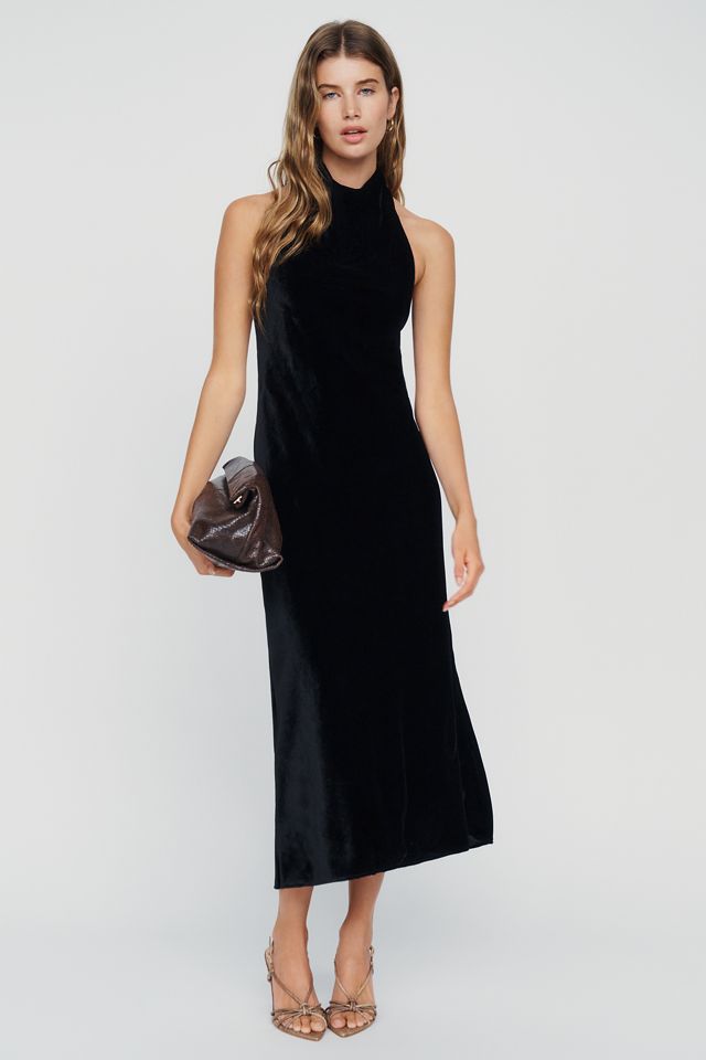 Maeve Jamie Velvet Halter Midi Dress #1