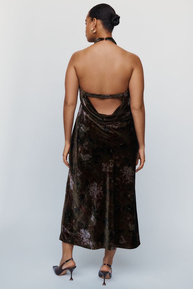 Maeve Jamie Velvet Midi Slip Dress #8