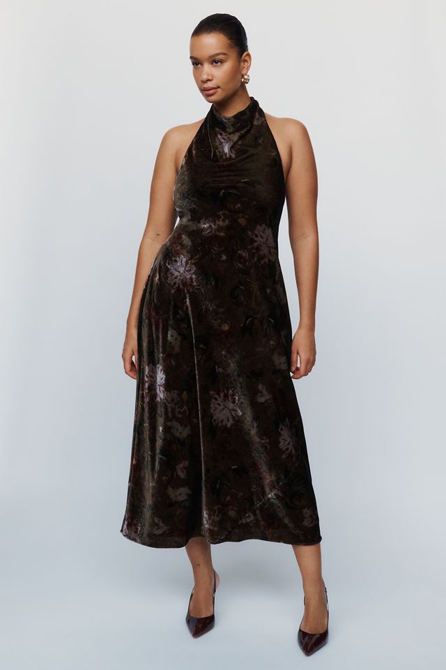 Maeve Jamie Velvet Midi Slip Dress #5