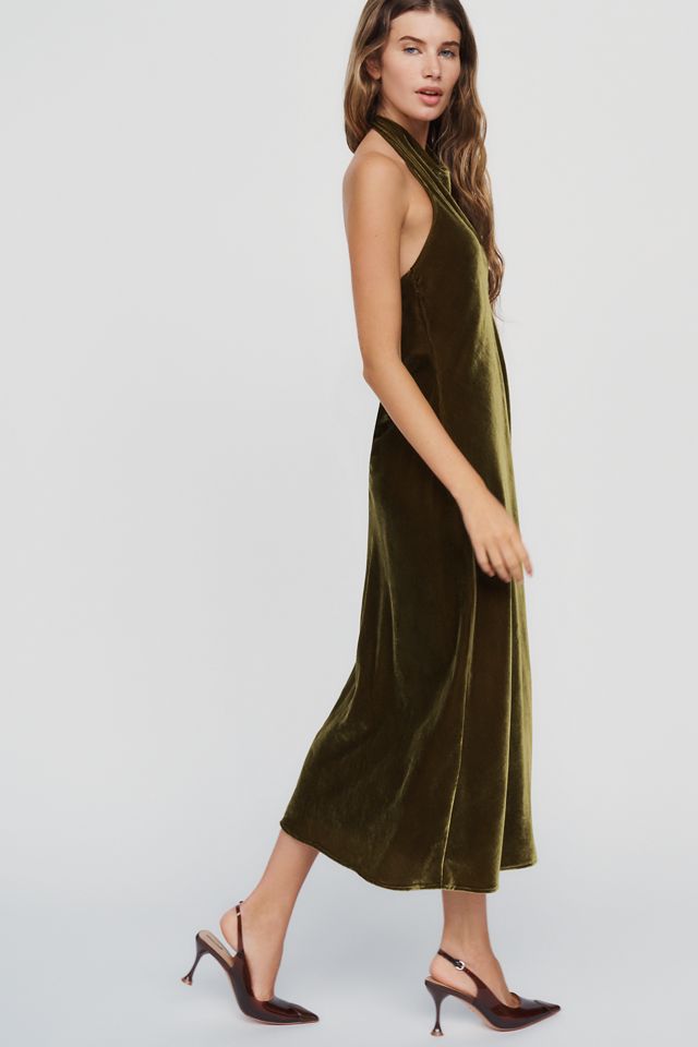 Maeve Jamie Velvet Midi Slip Dress #4