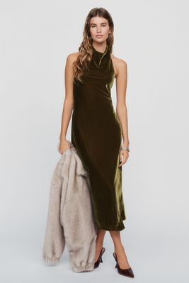 Maeve Jamie Velvet Midi Slip Dress