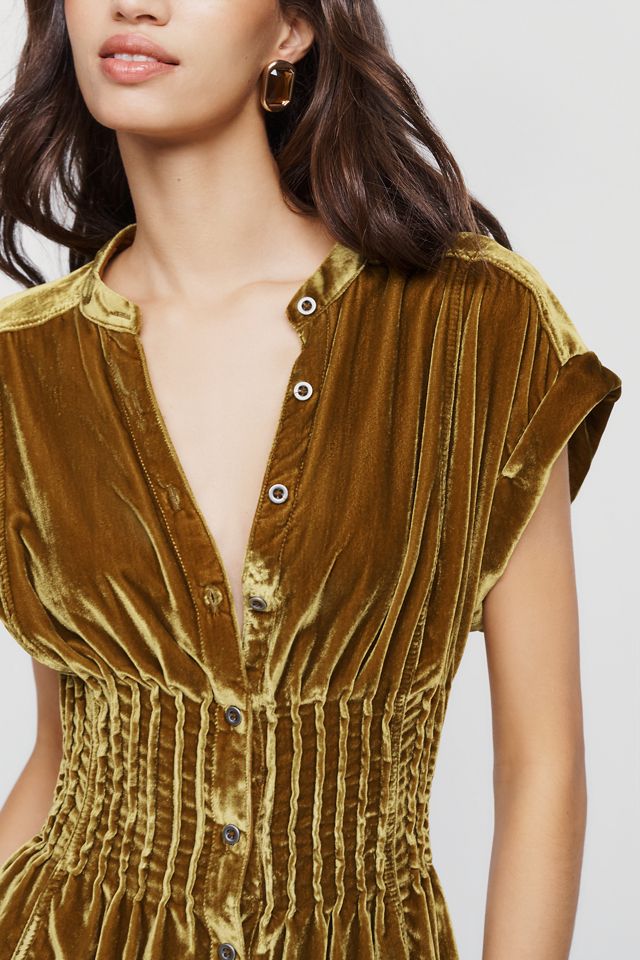 Pilcro Linden Velvet Waisted Mini Dress #2