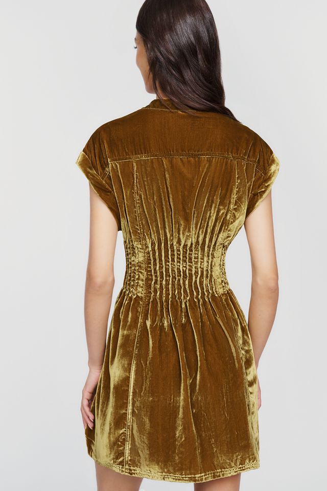 Pilcro Linden Velvet Waisted Mini Dress #3