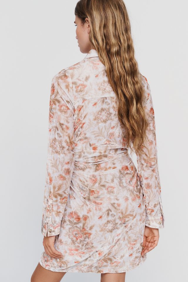 Pilcro Greer Floral Velvet Ruched Shirtdress #3
