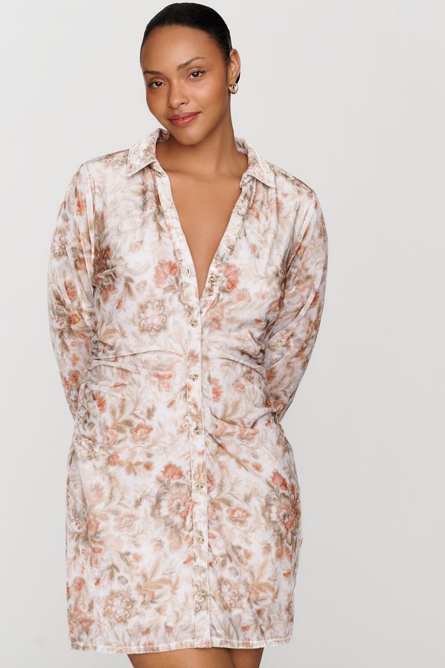 Pilcro Greer Velvet Ruched Shirtdress #4