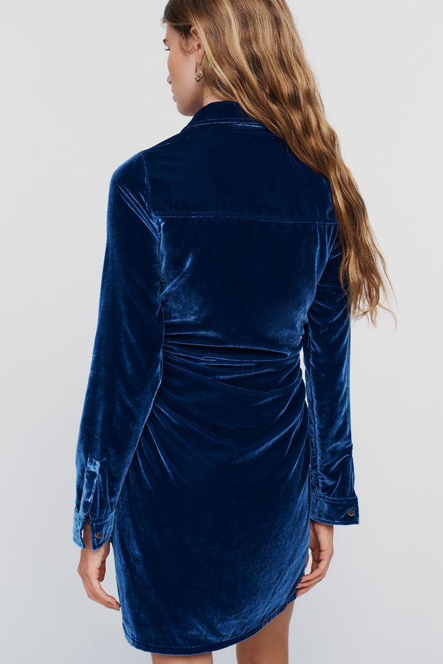Pilcro Greer Velvet Ruched Shirtdress #3