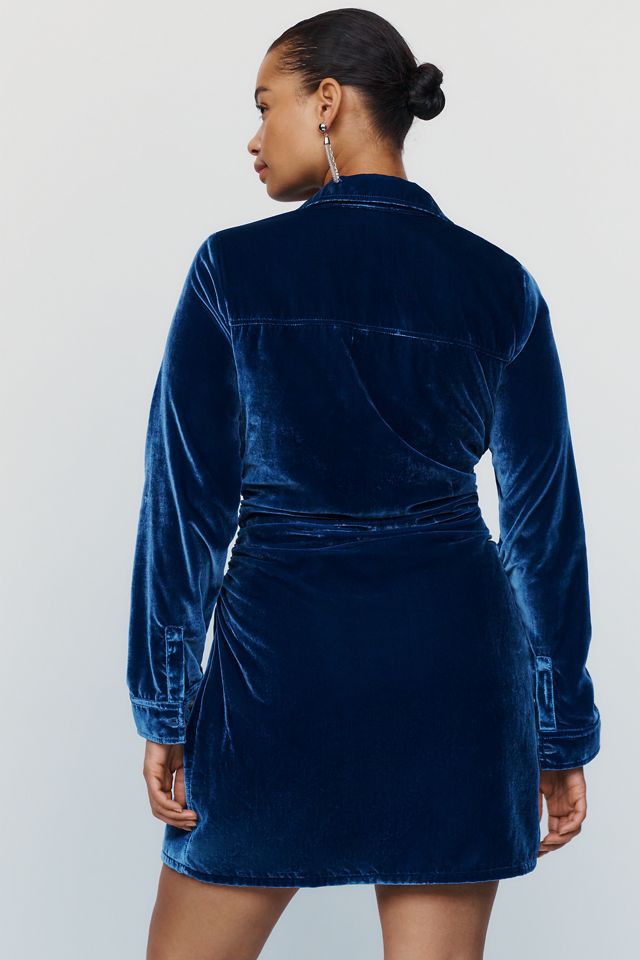 Pilcro Greer Velvet Ruched Shirtdress #7