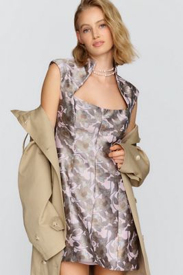 Maeve Jacquard High Neck Mini Dress