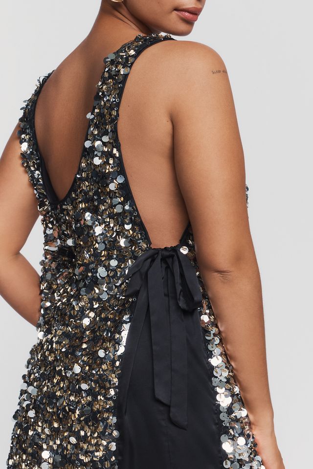 By Anthropologie Sequined Sleeveless Mini Dress #8
