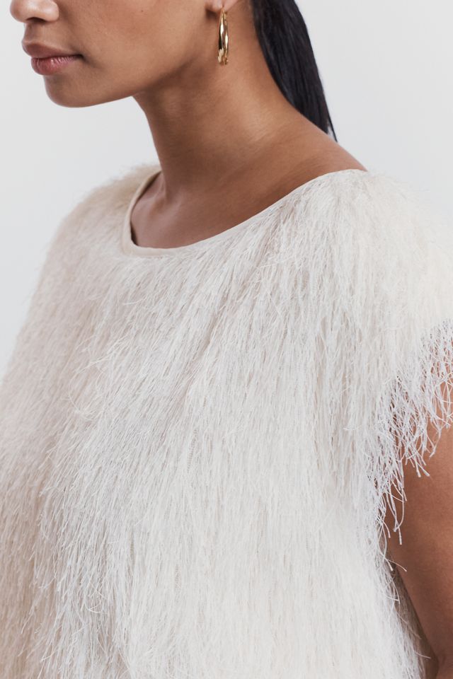 By Anthropologie Fringed Shift Dress #8